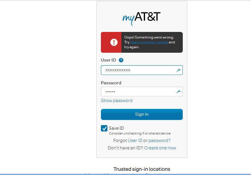 ‎Error Trying To Login into My AT&T Account. AT&T Community Forums